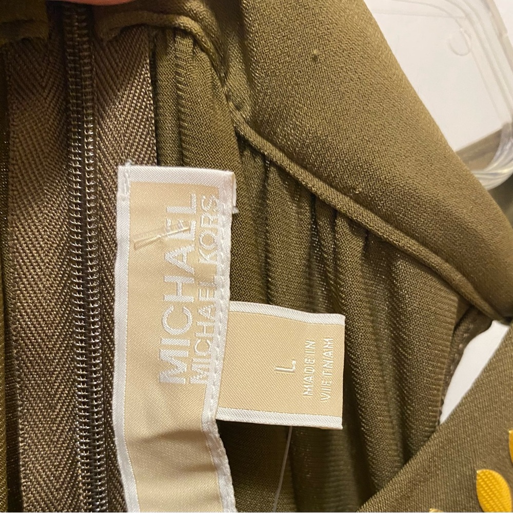 Michael Kors Olive Maxi Dress with Gold Accents - Picture 2 of 4